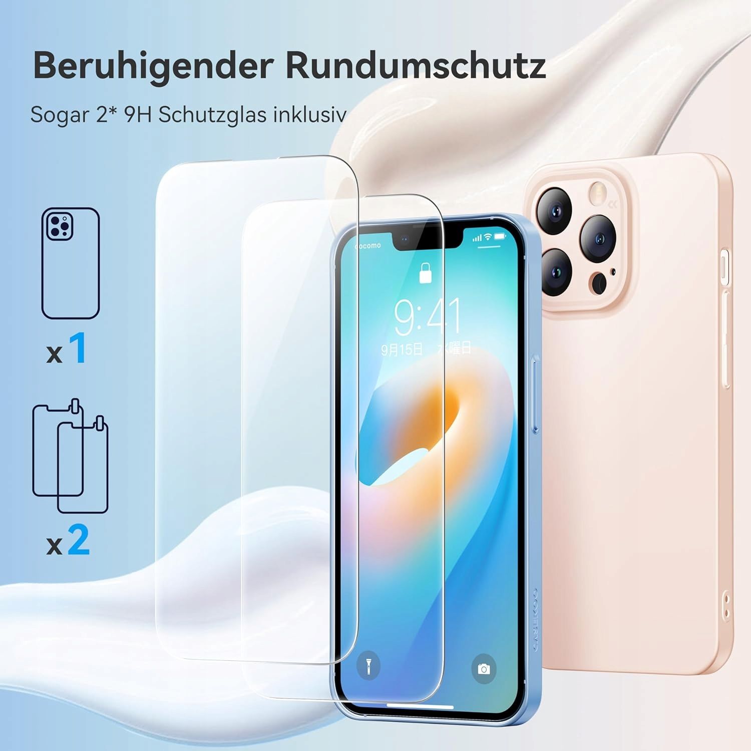 etui do iphone 13 pro plus 2 szt szkło hartowane zestaw 9h