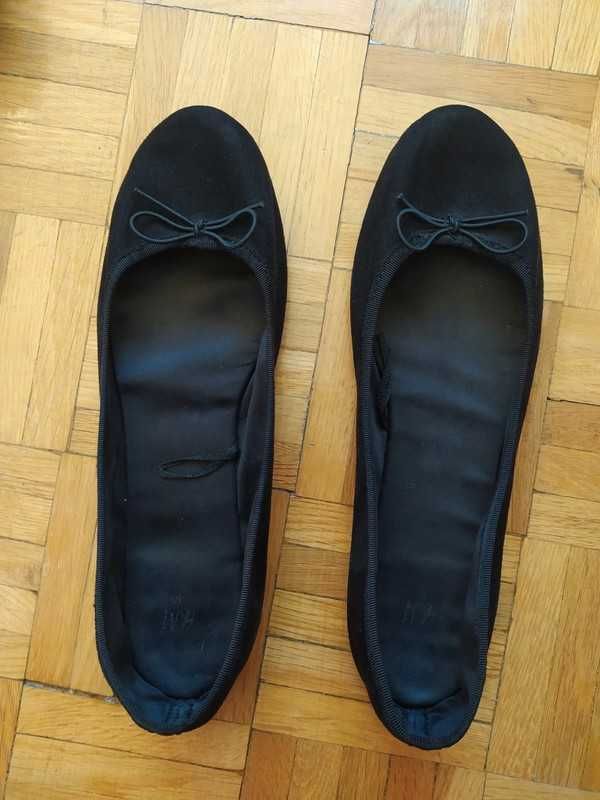 Buty baleriny czarne z kokardami rozmiar 40 H&M