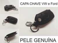 1 Capa proteção de chave/Comando Vw Volkswagen ou Ford em pele genuína