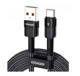 Kabel Szybkiego Ładowania 0.5m USB-TYP C Czarny Nylonowy kod 2116