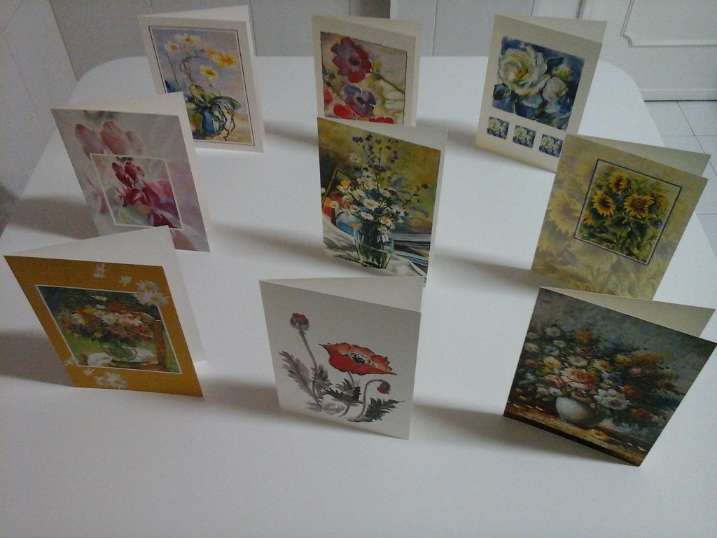 Conjunto de 9 postais tema: Flores (colecção 2)