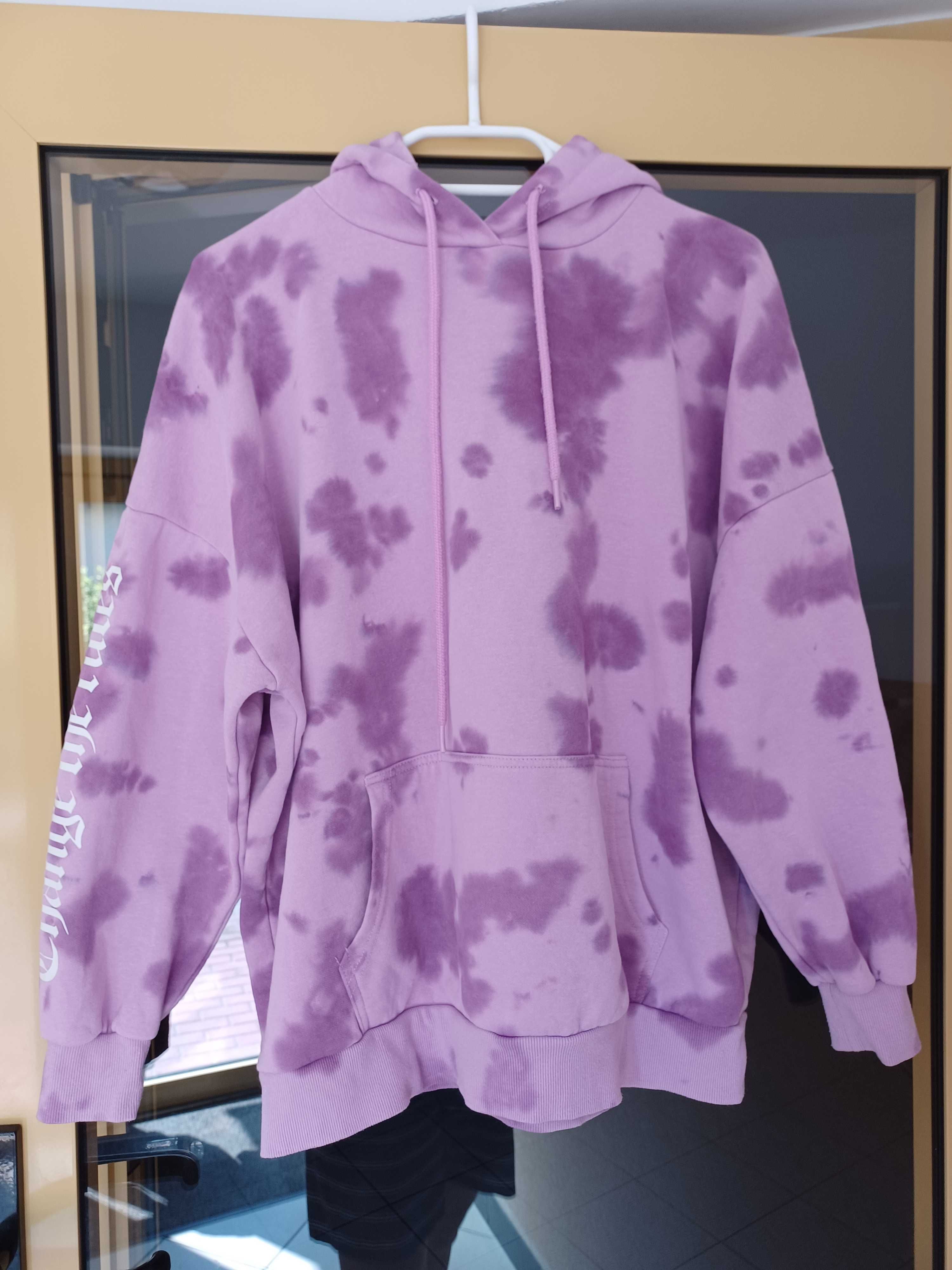 Fioletowa Bluza z kapturem kangurka marki F.B. Sister rozmiar L/XL.