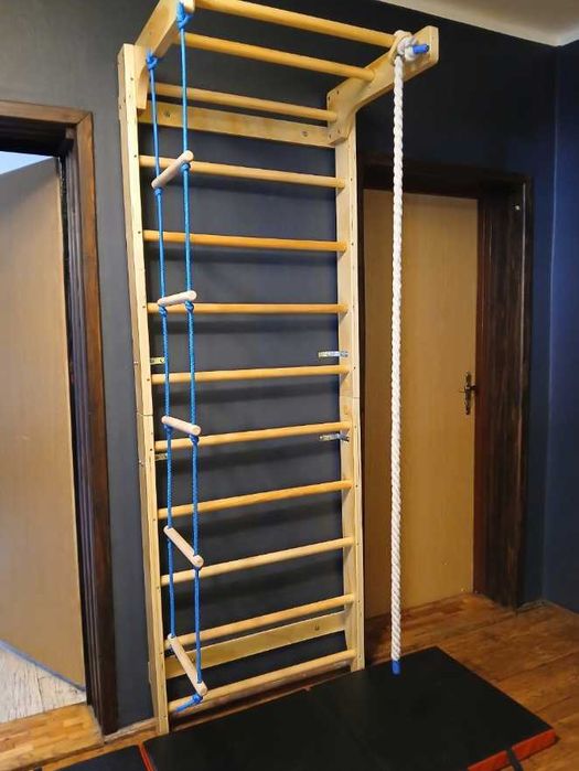 drabinka gimnastyczna dla dzieci drewniana 220 cm 120 kg + Akcesoria