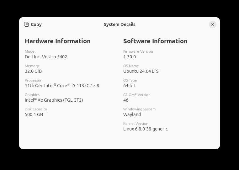 Dell Vostro 5402 14" -- i5-1135G7/32GB/500GB GWARANCJA do 25.05.25