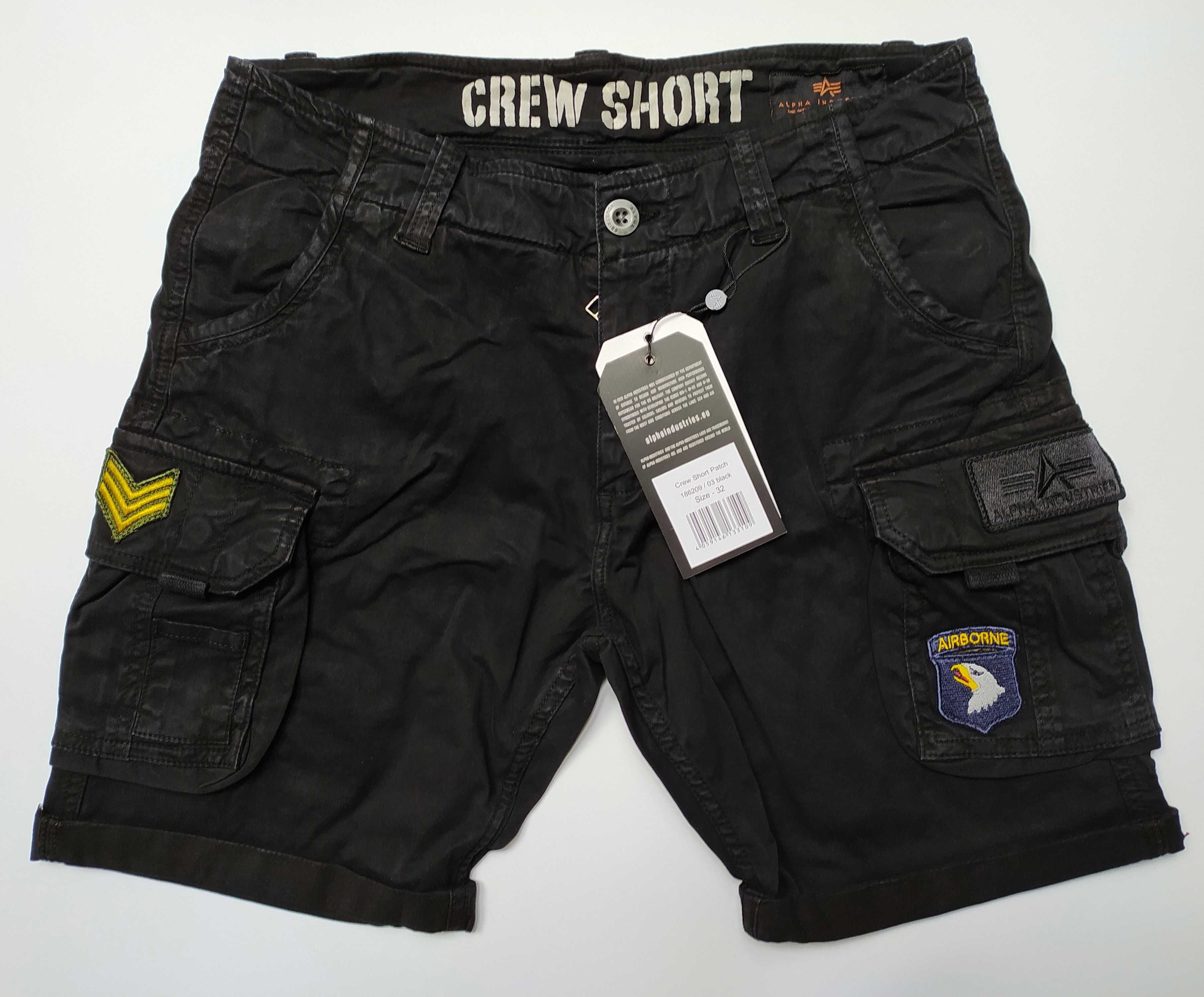 ALPHA INDUSTRIES krótkie szorty CREW PATCH czarne 359 zł