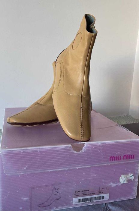 Нові вінтажні Miu Miu шкіряні італійські напівчеревики Calzature Donna