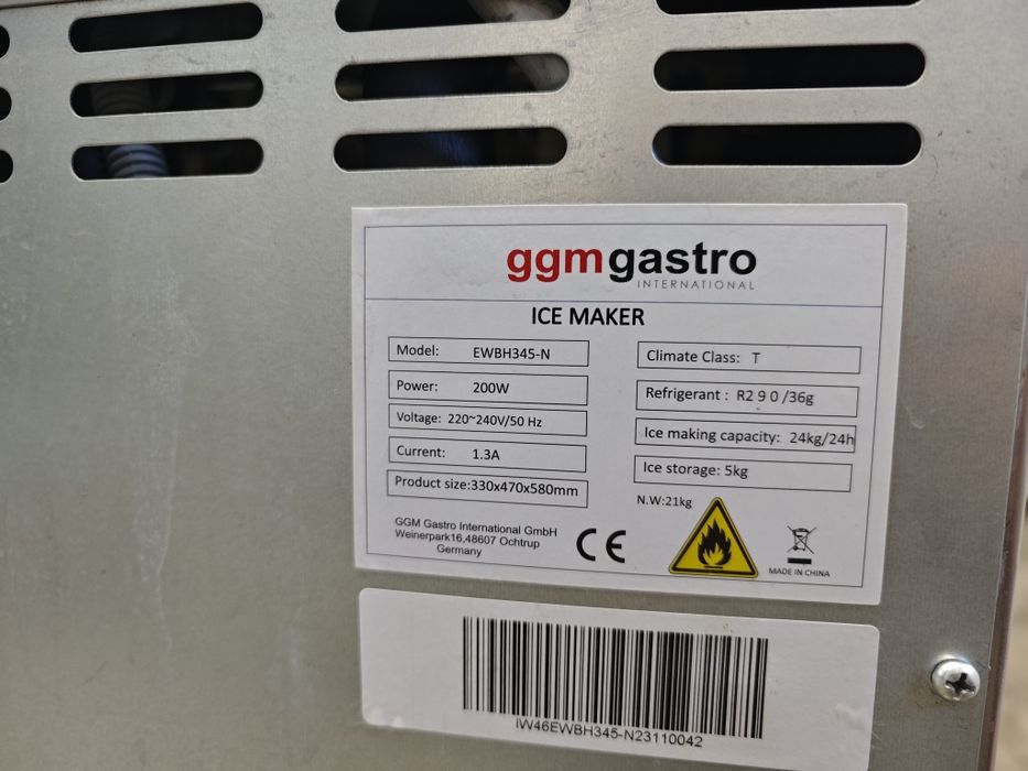 Льодогенератор пальчик 24кг/24год Ggmgastro