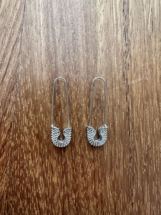 Brincos prateados alfinete Pull & Bear