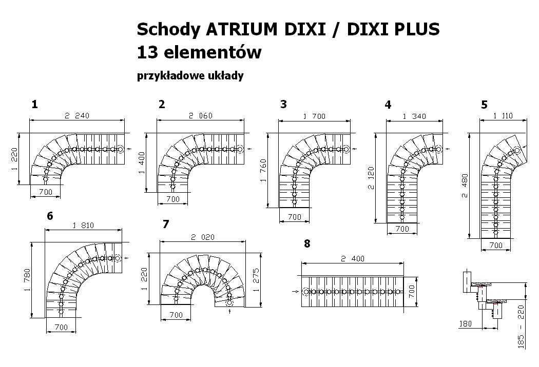 Schody modułowe DIXI do 300 cm.