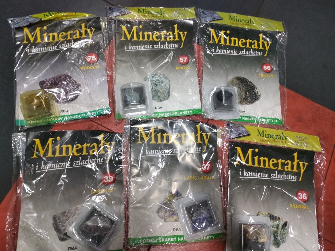 Minerały apatyt, tektyt surowe 31 szt + gratis mikroskop