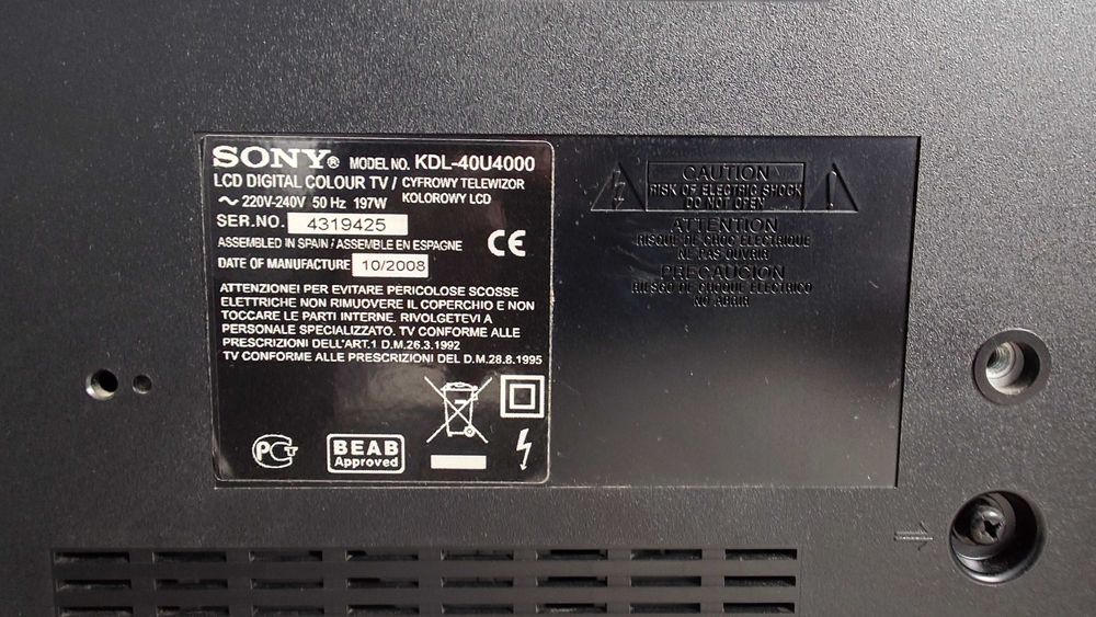 Телевізор Sony KDL-40U4000 (разом із медіаплером)