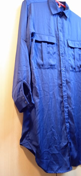 Luźna koszula sukienka Zara granatowa