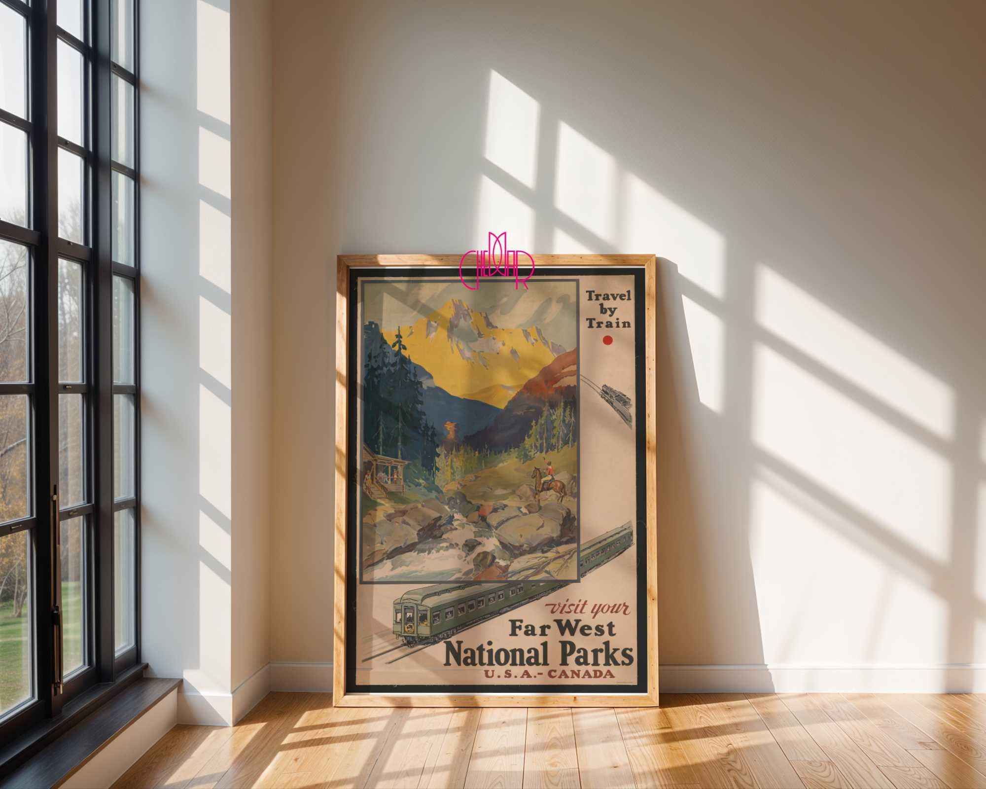 Plakat „Far West National Parks”, vintage, USA, Kanada, Parki Narodowe