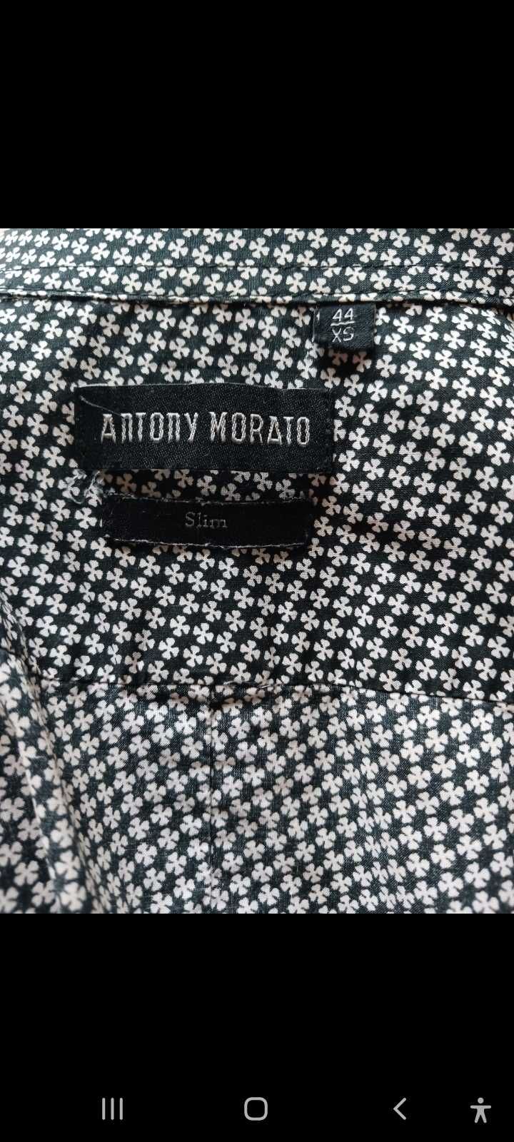 Camisa slim fit Antony Morato preta e branca