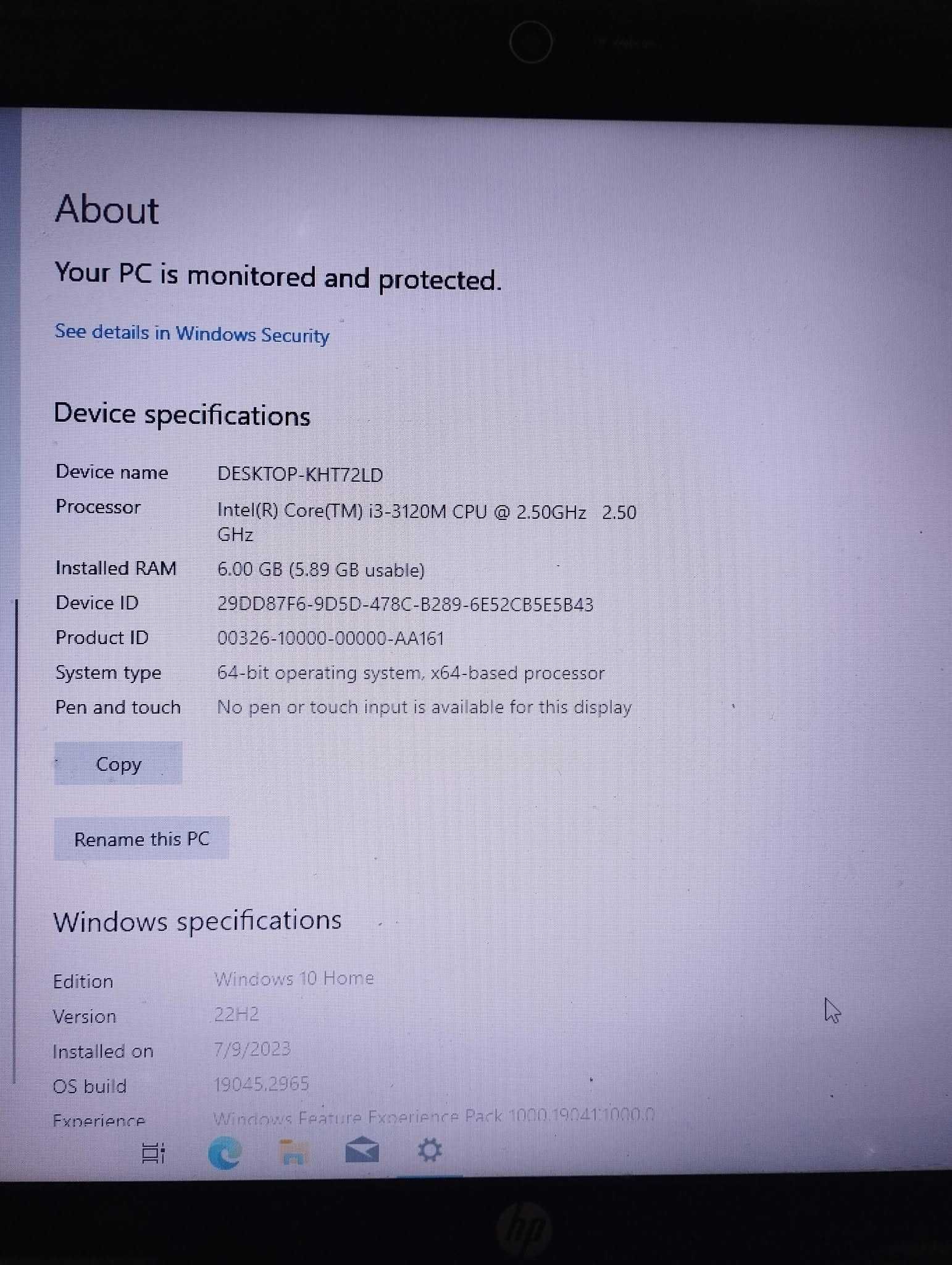 Laptop HP Pavilion G6 czarny i3