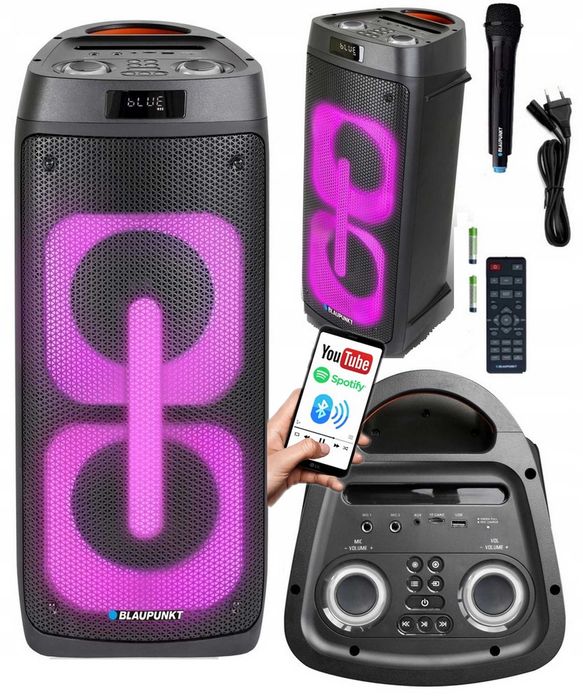 Przenośny głośnik Bluetooth z mikrofonem i pilotem KARAOKE Blaupunkt