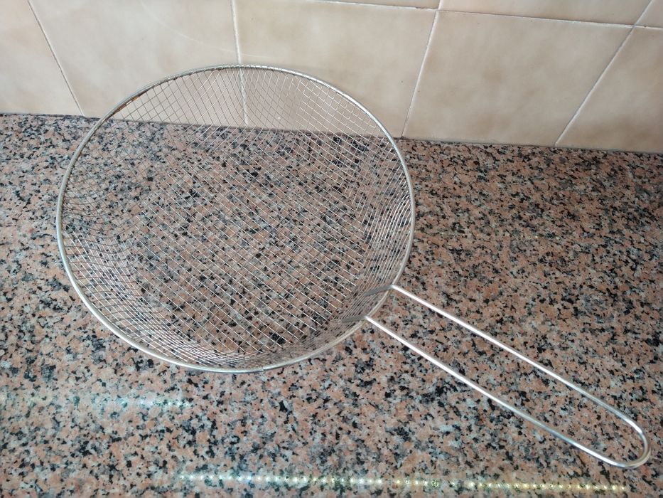 Cesto para fritos fritar fritadeira rede casa cozinha vivenda.