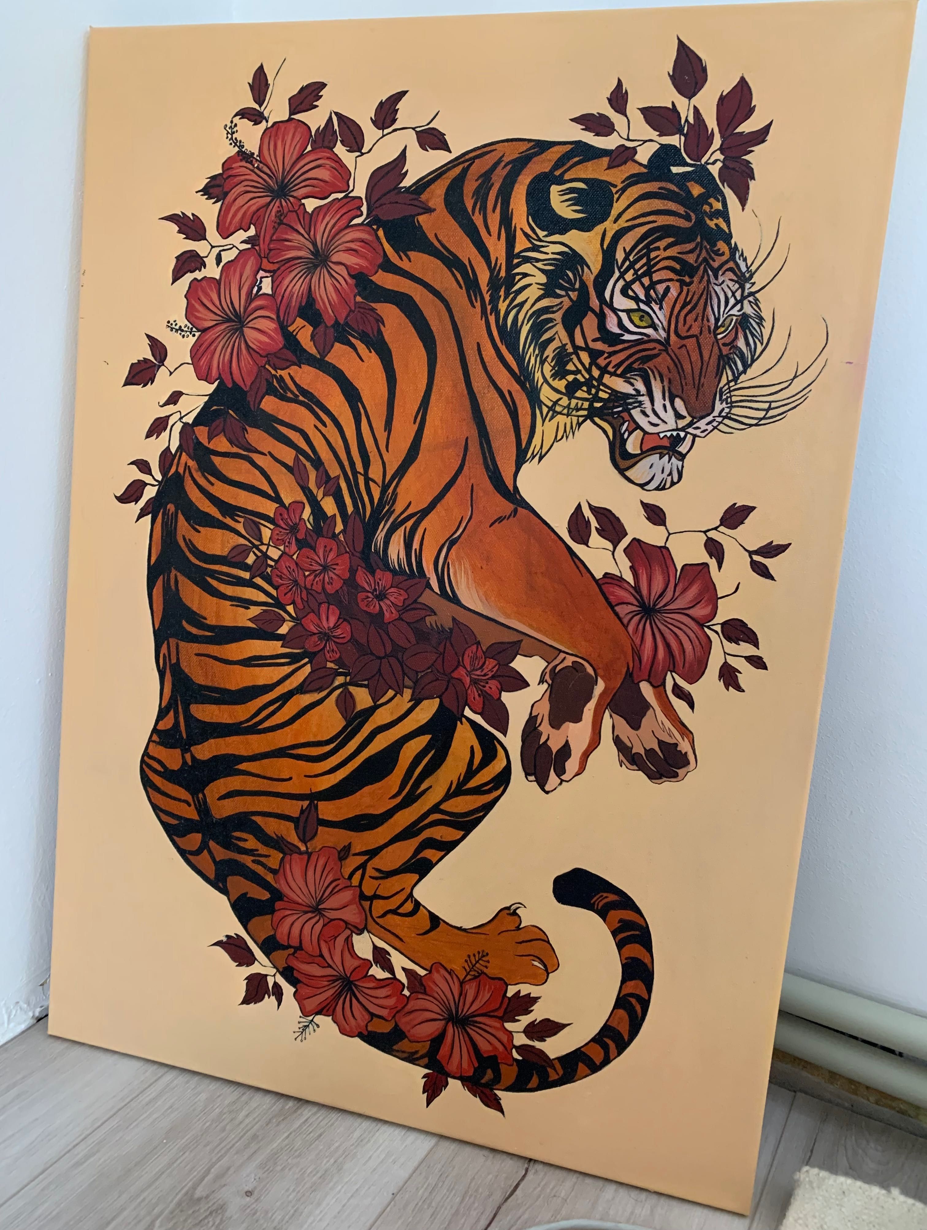 Картина «тигр» холст/масло
