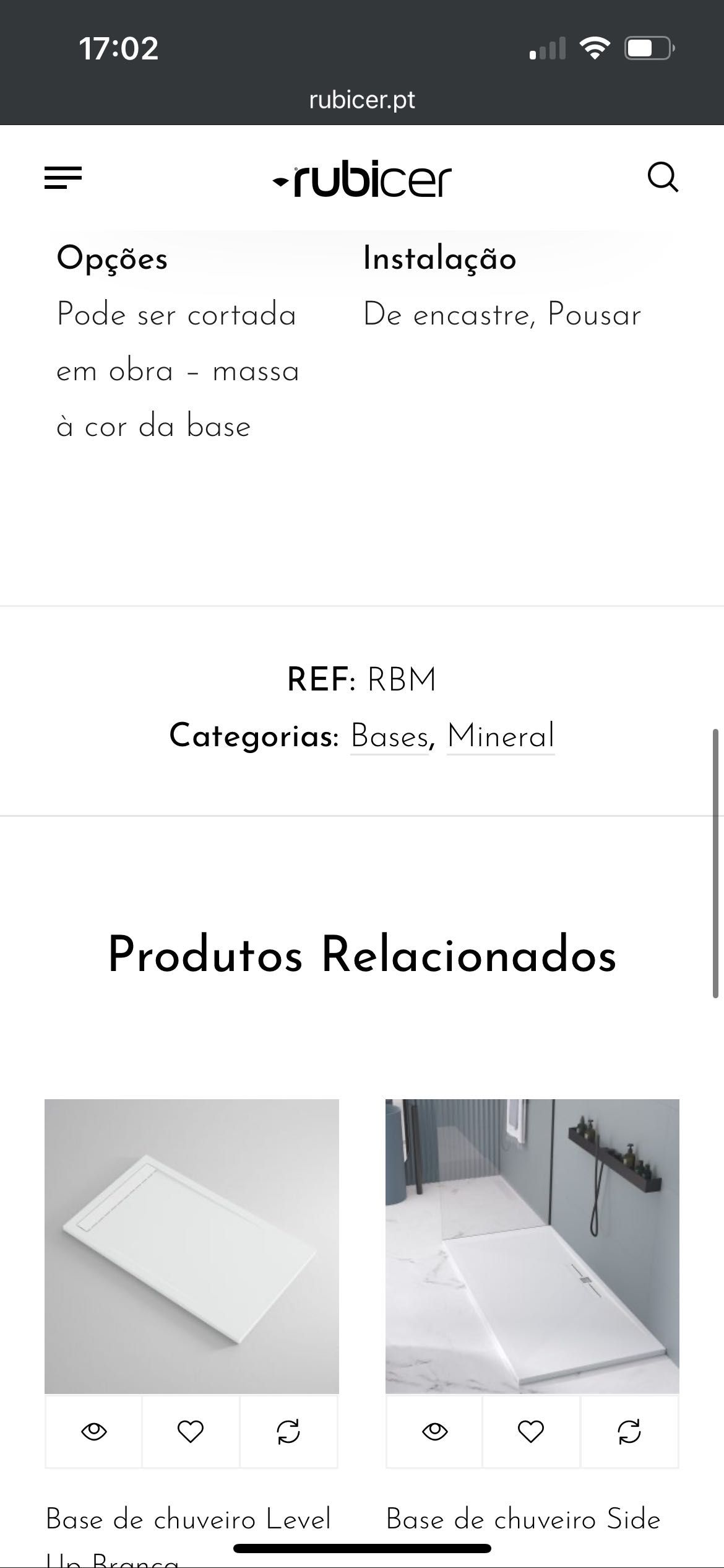 Base Duche Rubicer Mineral