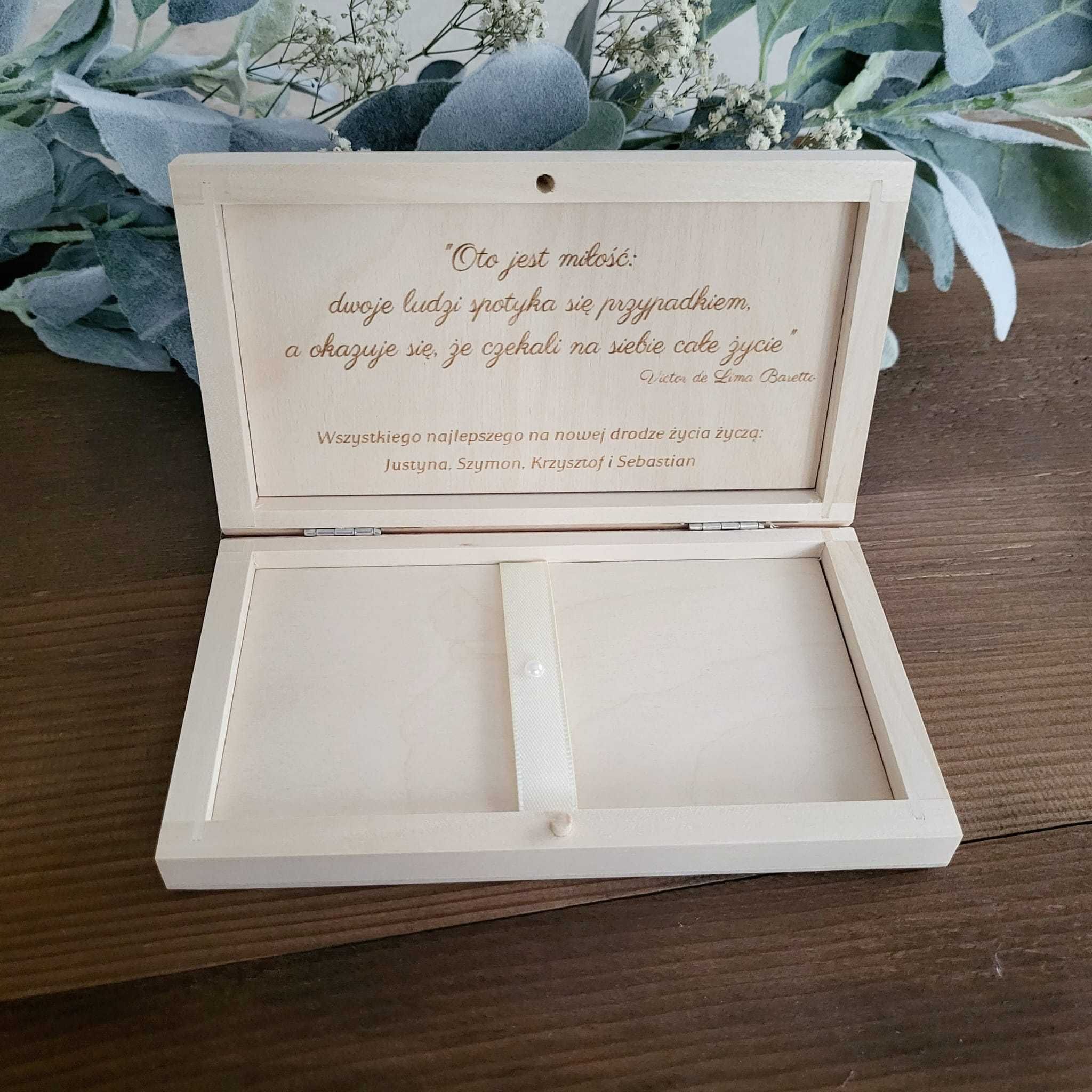 Pudełko koperta na pieniądze ślub dłonie personalizacja