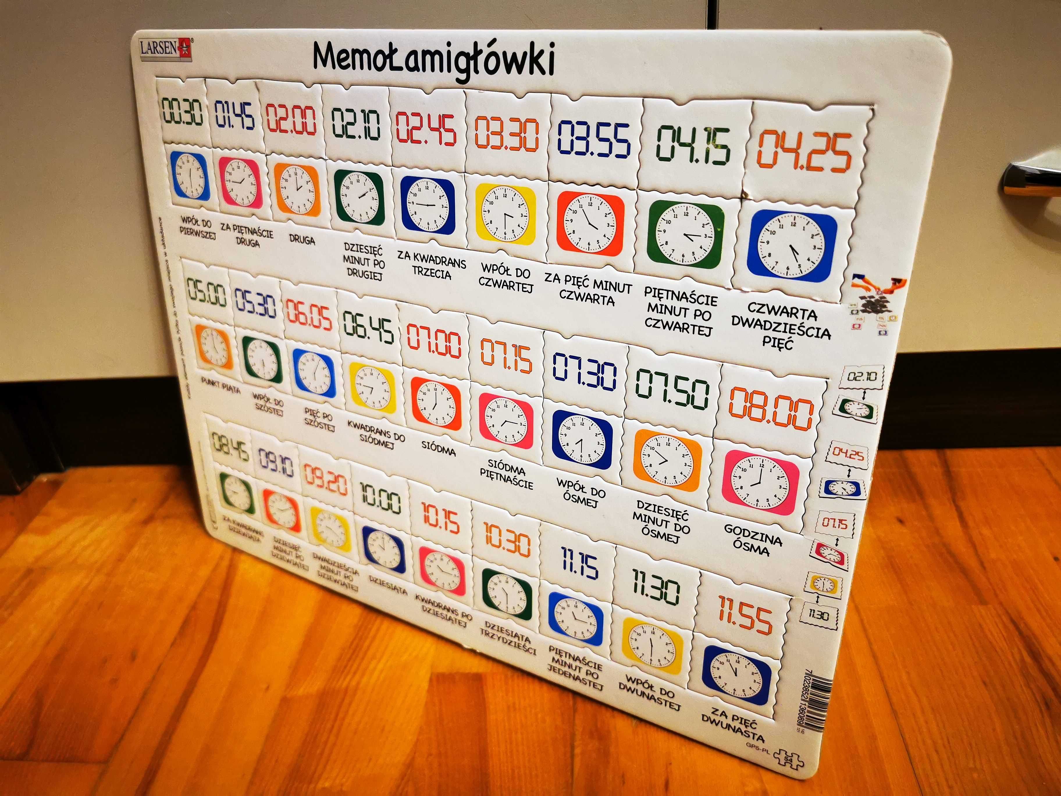 Zestaw 2x puzzle dla dzieci - Zegar i czas + Przy stawie - Larsen