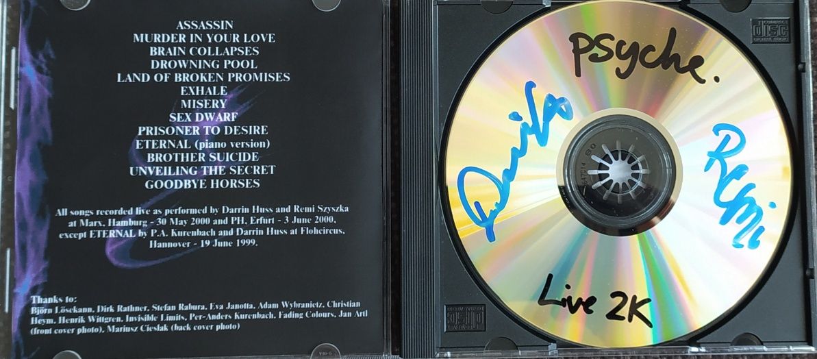 Psyche Live2K CD limited autografy jak Depeche Mode synth pop