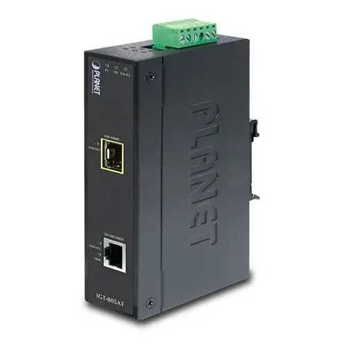 Медиаконвертер  1x10/100/1000 Base-Tx 1xSFP IP30 Planet IGT-805AT