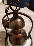 Lampa retro, piękna mosiężny,szklano,drewniana Lampa, retro, więcej in