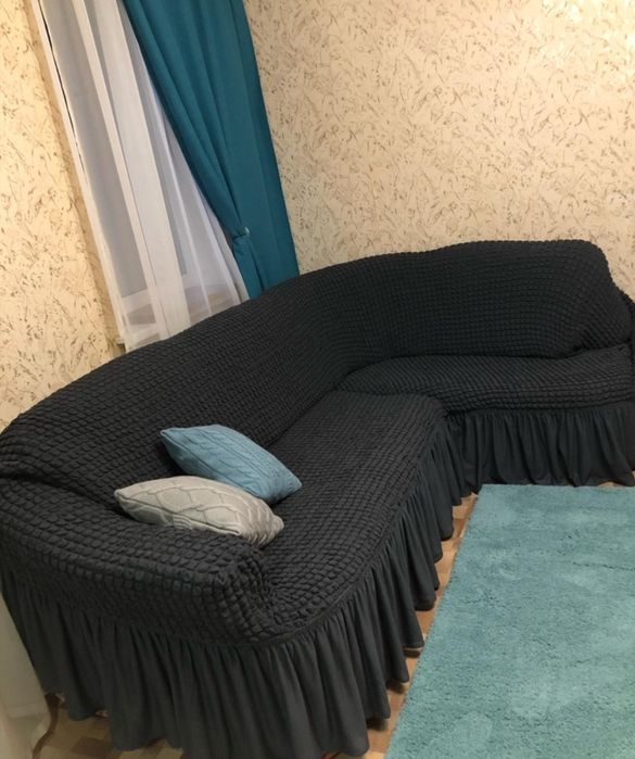 Чехол на диван угловой с оборкой Concordia Турция много цветов