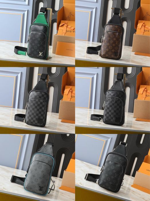 Louis Vuitton Avenue сумка мужская унисекс черная коричневая оригинал