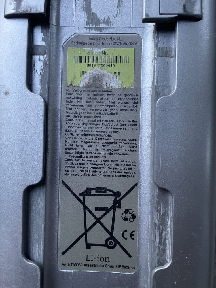 Батарея Sparta 24v 28.8v 36v на електро-велосипед акб