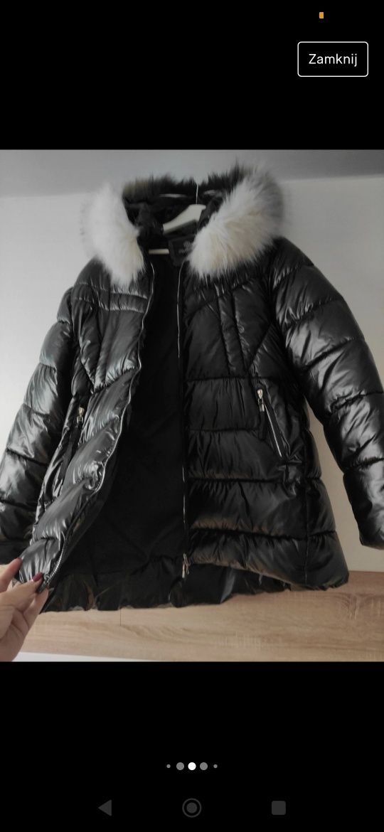 Czarna damska kurtka zimowa pikowana rozmiar 7XL
