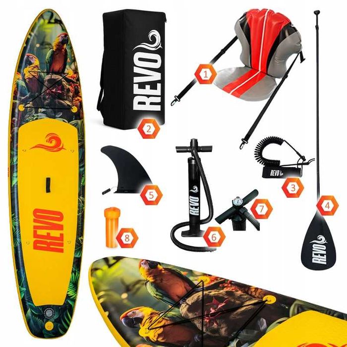 Deska SUP pompowana 320 cm + siedzisko, wiosło, plecak – zestaw