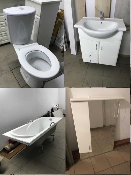 Wyposażenie łazienki, wanna, lustro, szafka z um, WC - po 50 zł za szt