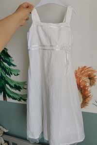 Biała sukienka na lato dla dziewczynki 122 KappAhl