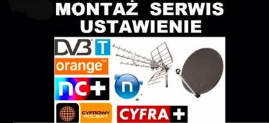 Ustawianie naprawa montaż anten naziemnych DVB-T2 HEVEC, satelitarnych