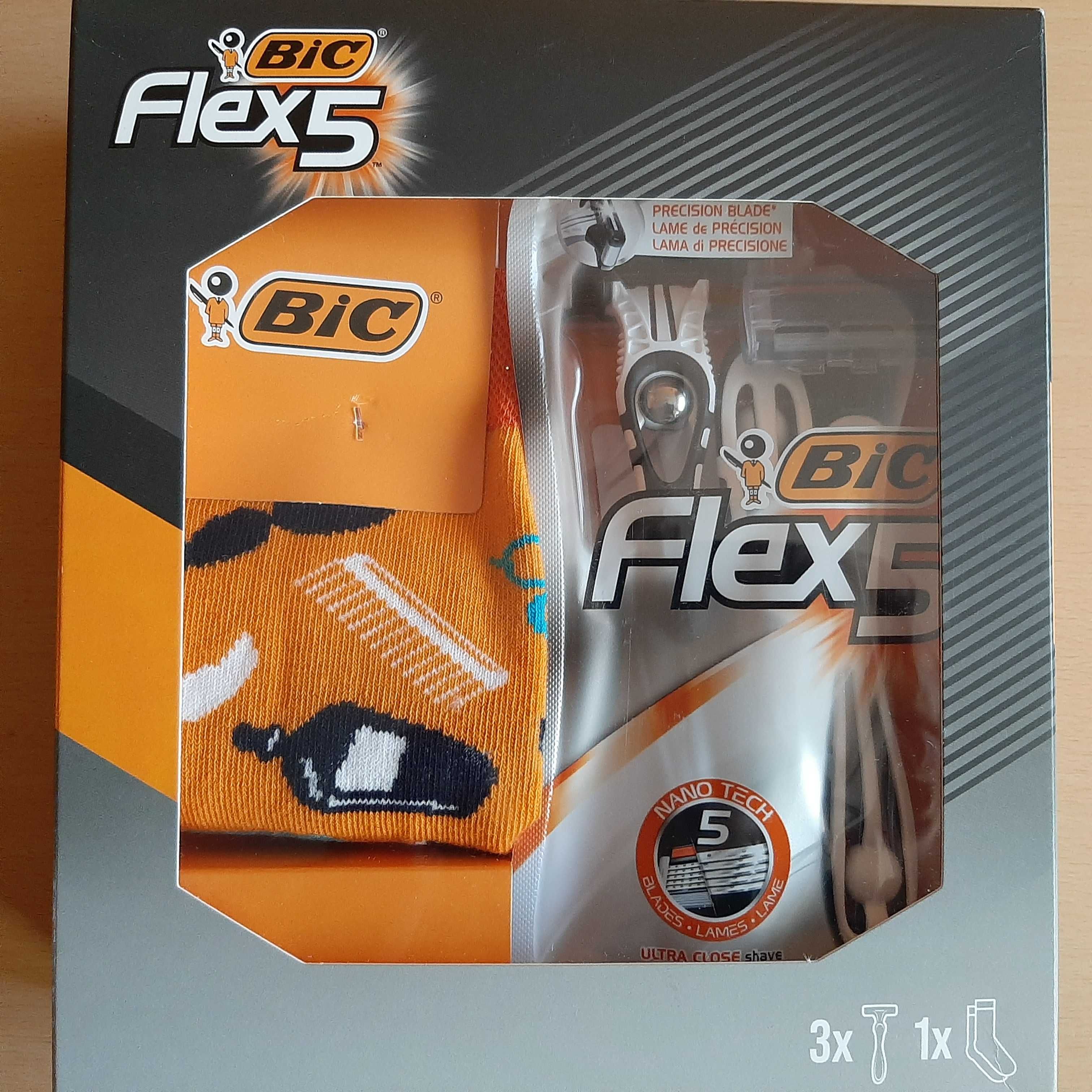 Zestaw Bic Flex 5 maszynka do golenia +skarpety mężczyzny Men chłopaka