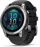 Garmin Fenix E 47mm AMOLED Stainless Steel with Black Silicone Band