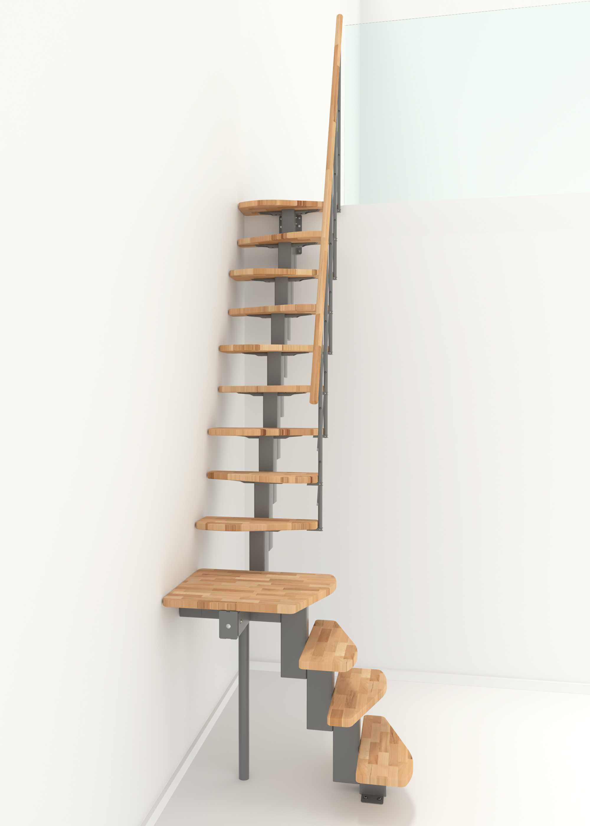 Solidne Mini Schody modułowe Quadro/ Szare/zabiegowe
