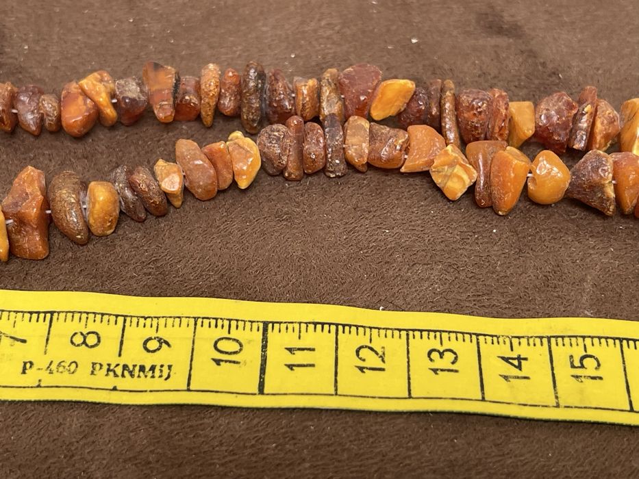 Stary Duży Naszyjnik z Bursztynu Bałtyckiego Prl