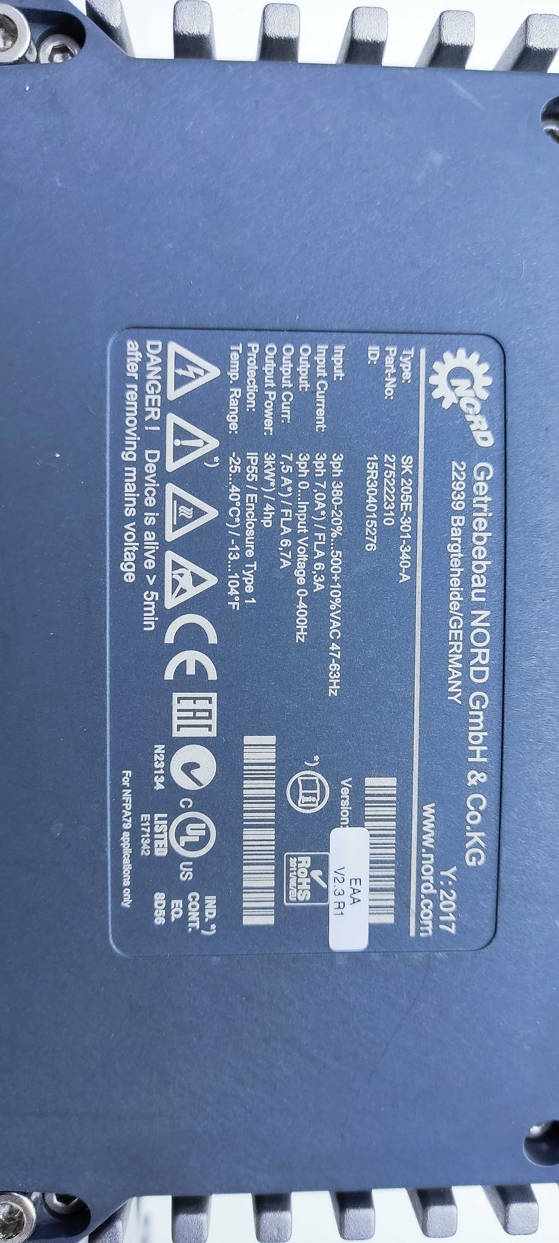Falownik NORDAC FLEX SK 205E-301-340-A. 3 Kw z modułem Profinet