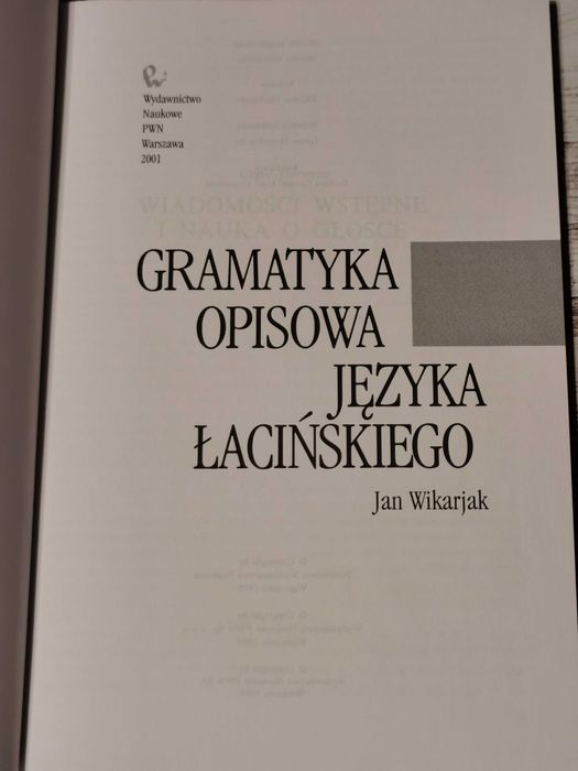 Gramatyka opisowa języka łacińskiego | J. Wikarjak | PWN 2001