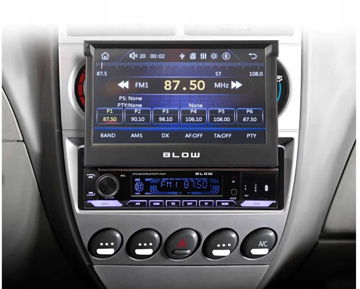 Radio samochodowe Wysuwany Ekran 7 Carplay Bluetooth Android Auto 1DIN