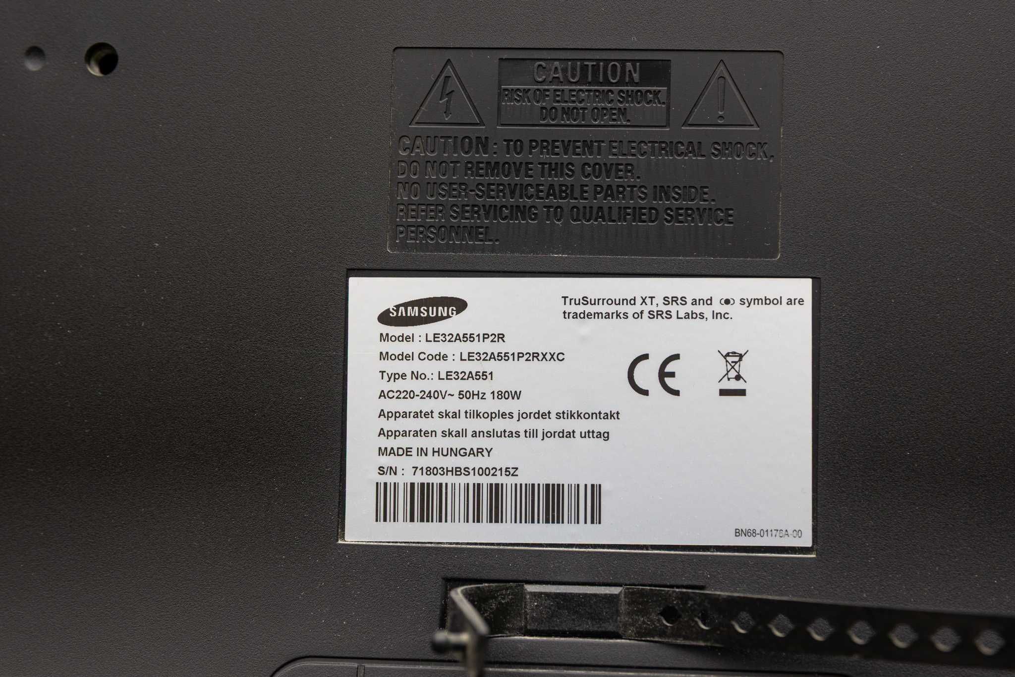 telewizor SAMSUNG LE32A551P2R