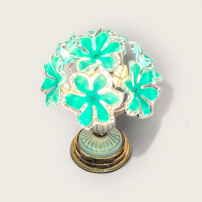 Lampa kwiaty vintage Prl