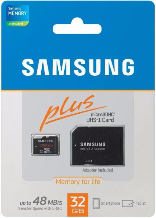 Cartão Samsung Plus Micro SDHC 32GB 48MB/s Class10 UHS-1 + Adaptador