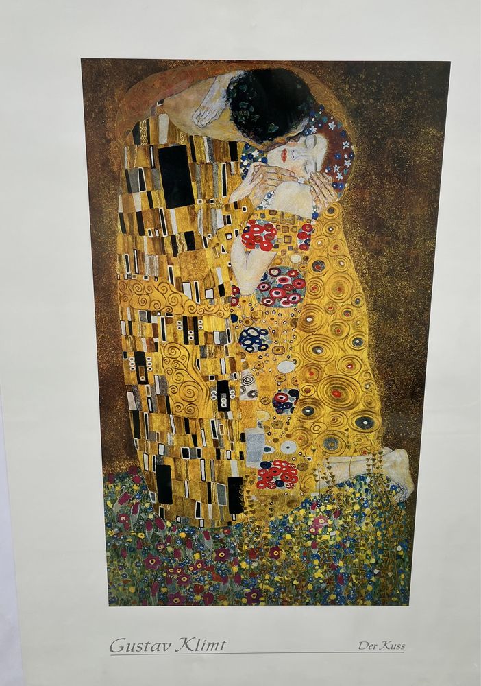 Gustav Klimt obraz „Pocałunek” kiss 80x60 w ramie, za szkłem