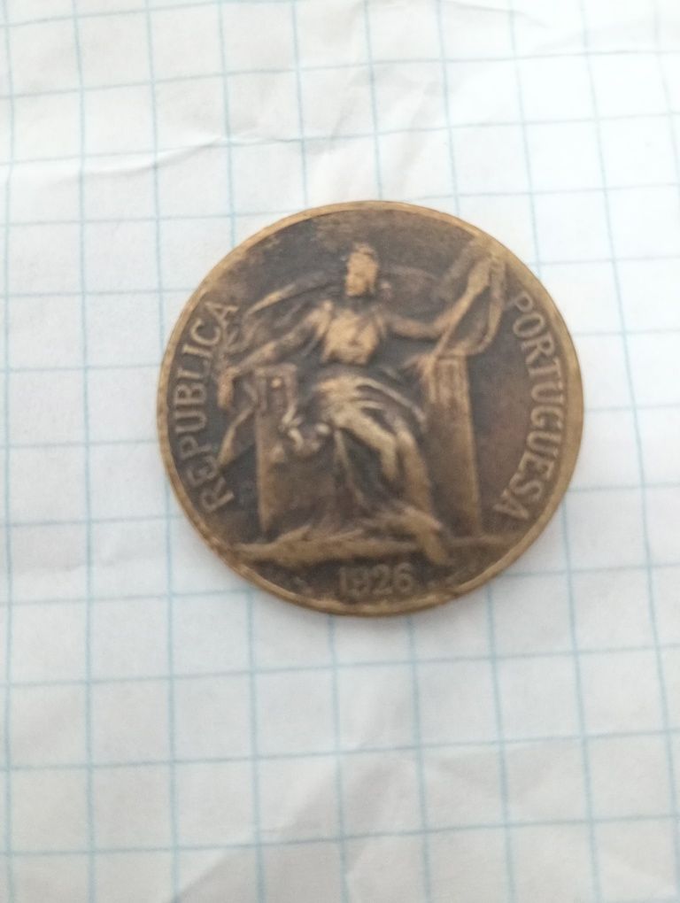 Moedas antigas 1 escudo 1924 e 1926