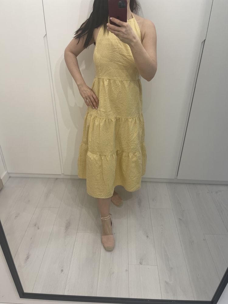 Sukienka na lato midi new look 14/42 40/12 żółta bawełna