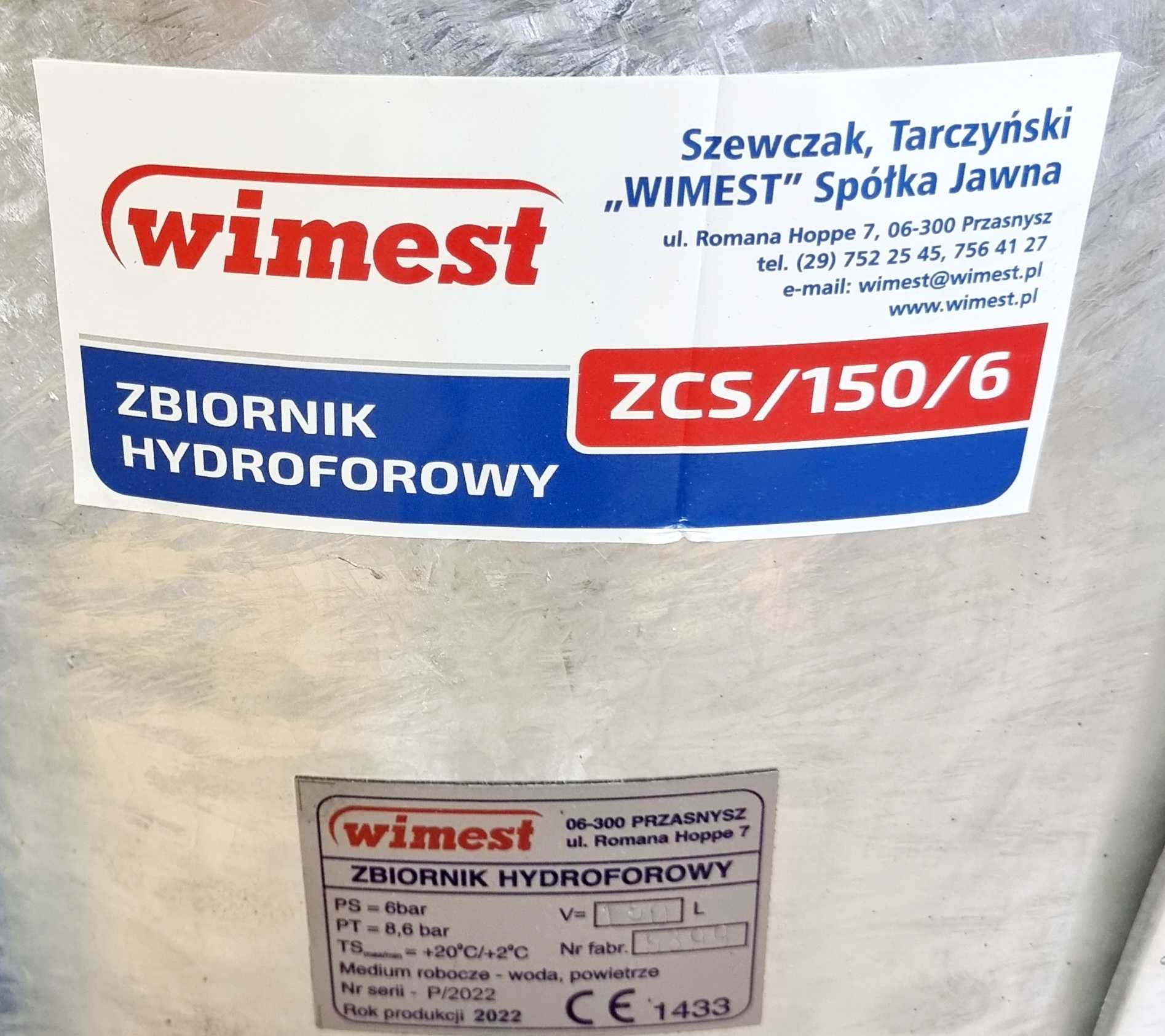 Hydroforowy Ocynkowany zbiornik ZCS/150L/6 pionowy Wimest